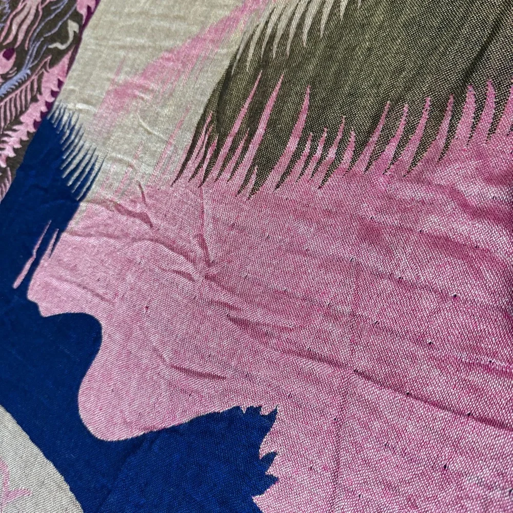 Vintage Wolf Tapestry Blanket Reversible Wall‎ Hanging Lodge Boho Rustic 97x89